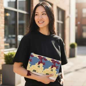 Rachel Pally Fab Fit Fun Foldable Clutch Purse Handbag Floral Multi-Color